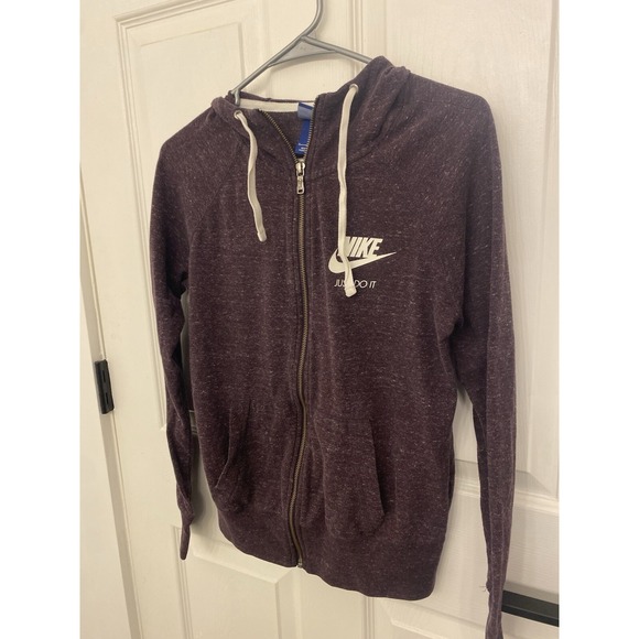 Nike Hooded Zipper Sweater Purple Women Lightweight Small - Picture 2 of 7